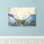 Edvard Munch - De Zon 1912 Canvas Afdruk (Insitu (Houten vloer))