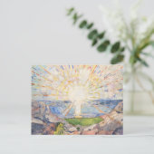 Edvard Munch De Zon Stralend Moderne Zonne-uitbars Briefkaart (Staand voorkant)