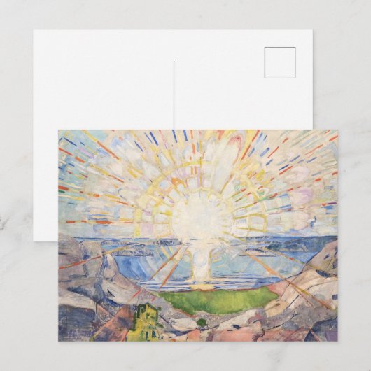 Edvard Munch De Zon Stralend Moderne Zonne-uitbars Briefkaart (Voorkant / Achterkant)
