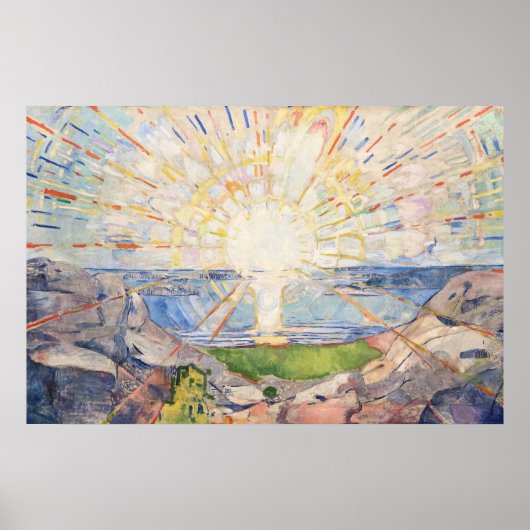 Edvard Munch De Zon Stralend Moderne Zonne-uitbars Poster (Voorkant)