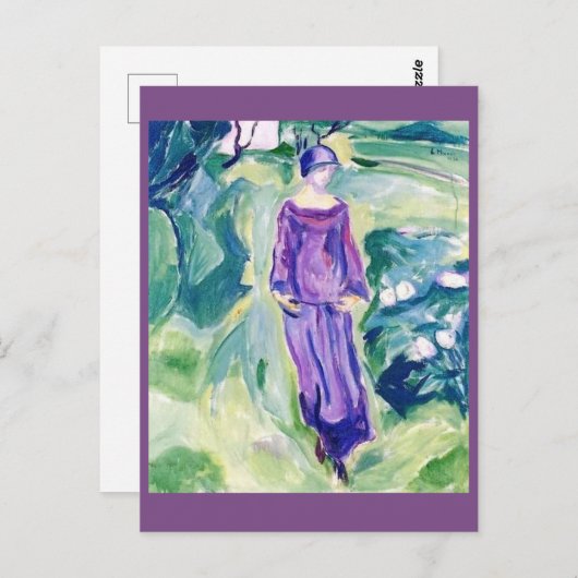 Edvard Munch die in de tuin loopt Briefkaart (Voorkant / Achterkant)