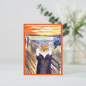 Edvard Munch doet briefkaart met een schattige kat (Staand voorkant)