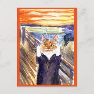 Edvard Munch doet briefkaart met een schattige kat
