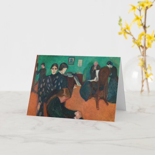 Edvard Munch - Dood in de Sickroom v1 Kaart (Gele Bloem)