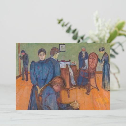 Edvard Munch - Dood in de Sickroom v2 Bedankkaart (Staand voorkant)