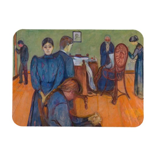 Edvard Munch - Dood in de Sickroom v2 Magneet (Horizontaal)