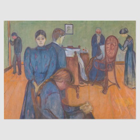 Edvard Munch - Dood in de Sickroom v2 Tissuepapier (Voorkant)