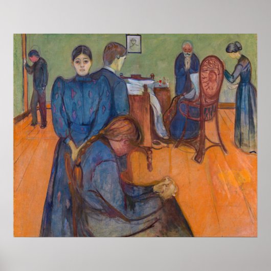 Edvard Munch - Dood in de ziekenkamer v2 Poster (Voorkant)
