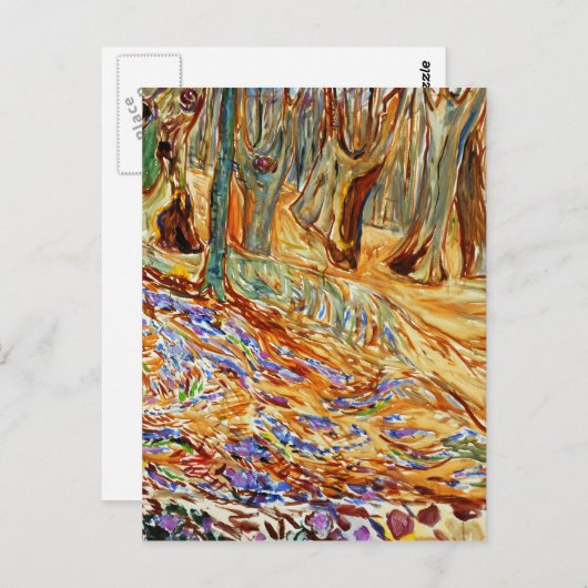 Edvard Munch - Elm Forest in het voorjaar Briefkaart (Voorkant / Achterkant)