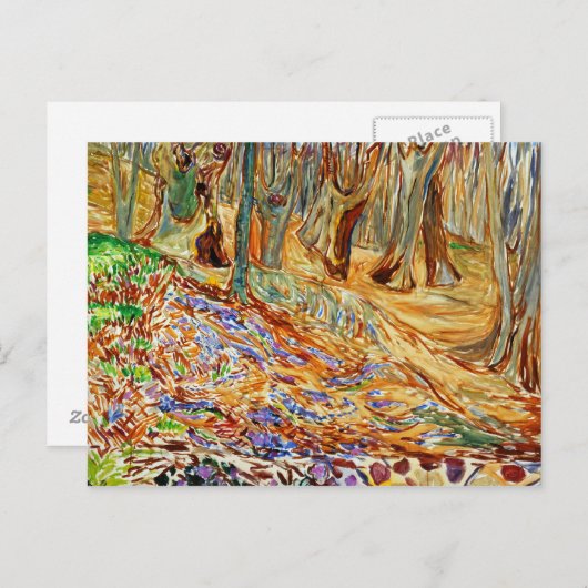 Edvard Munch - Elm Forest in het voorjaar Briefkaart (Voorkant / Achterkant)