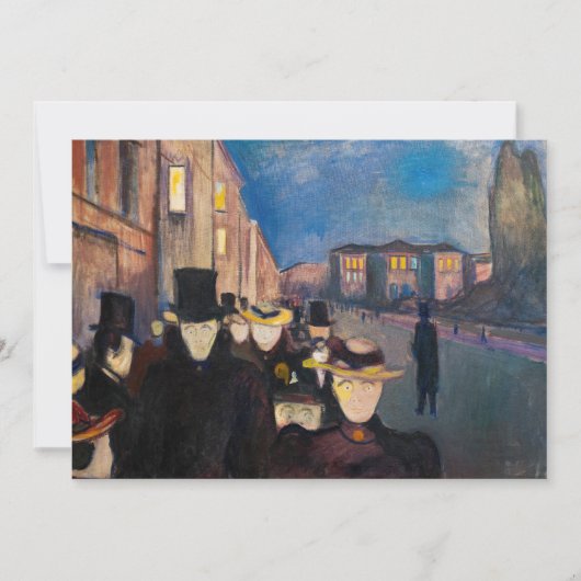Edvard Munch - Evening op Karl Johan Street Bedankkaart (Voorkant)