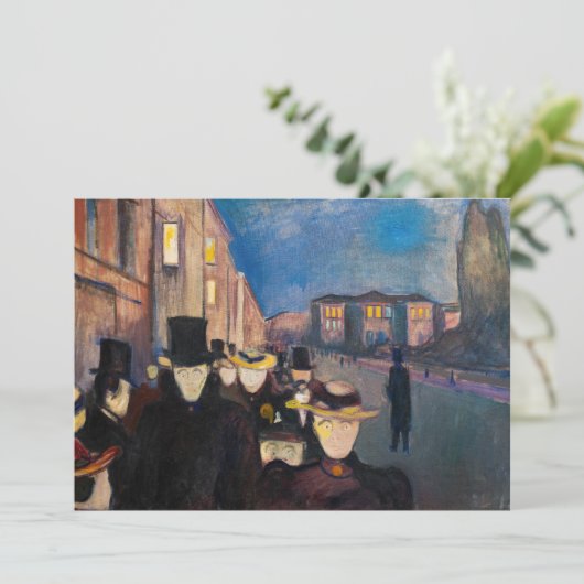 Edvard Munch - Evening op Karl Johan Street Bedankkaart (Staand voorkant)