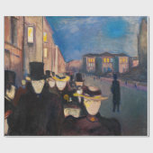 Edvard Munch - Evening op Karl Johan Street Cadeaupapier (Vlak)