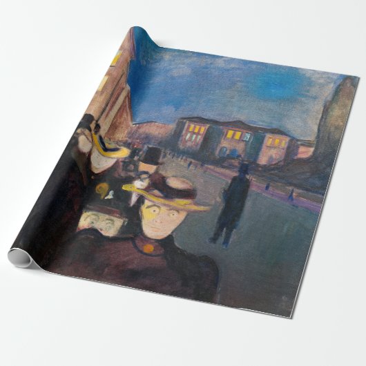 Edvard Munch - Evening op Karl Johan Street Cadeaupapier (Uitgerold)