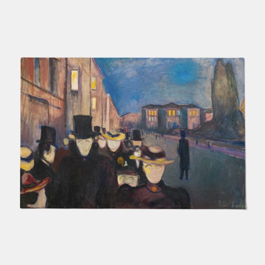 Edvard Munch - Evening op Karl Johan Street Deurmat (Voorkant)