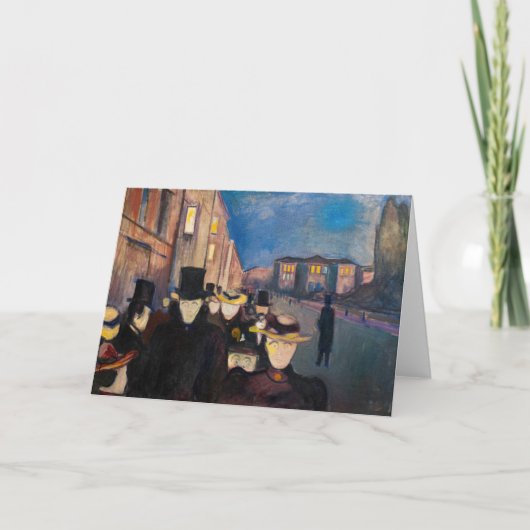 Edvard Munch - Evening op Karl Johan Street Kaart (Voorkant)