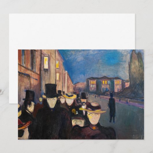 Edvard Munch - Evening op Karl Johan Street Kaart (Voorkant / Achterkant)