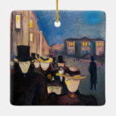 Edvard Munch - Evening op Karl Johan Street Keramisch Ornament (Achterkant)