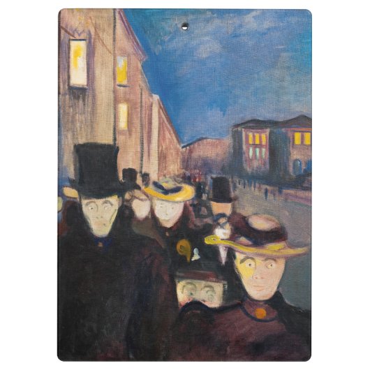 Edvard Munch - Evening op Karl Johan Street Klembord (Achterkant)