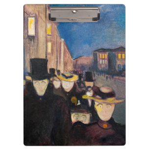Edvard Munch - Evening op Karl Johan Street Klembord