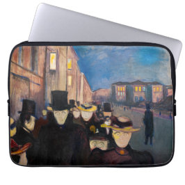 Edvard Munch - Evening op Karl Johan Street Laptop Sleeve