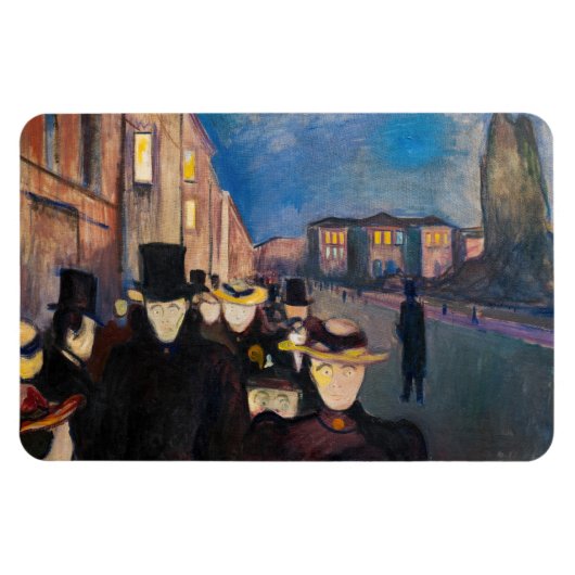 Edvard Munch - Evening op Karl Johan Street Magneet (Horizontaal)