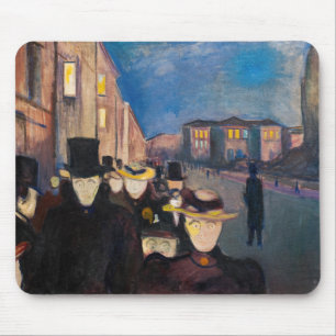 Edvard Munch - Evening op Karl Johan Street Muismat
