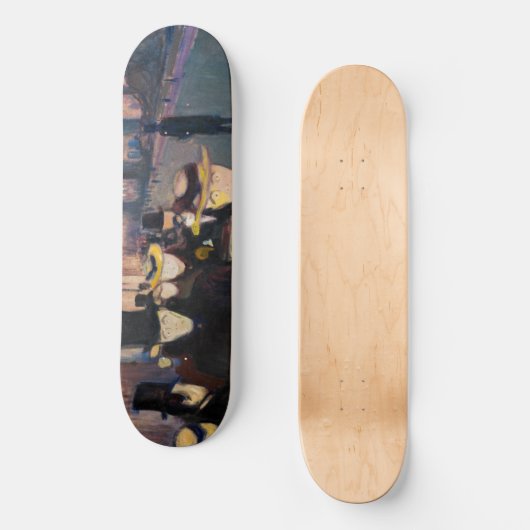 Edvard Munch - Evening op Karl Johan Street Persoonlijk Skateboard (Voorkant)