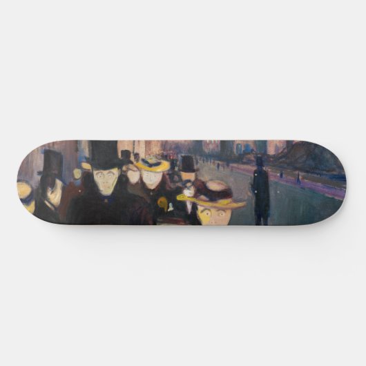 Edvard Munch - Evening op Karl Johan Street Persoonlijk Skateboard (Horizontaal)