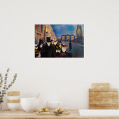 Edvard Munch - Evening op Karl Johan Street Poster (Keuken)