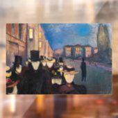Edvard Munch - Evening op Karl Johan Street Raamsticker (Vel 2)