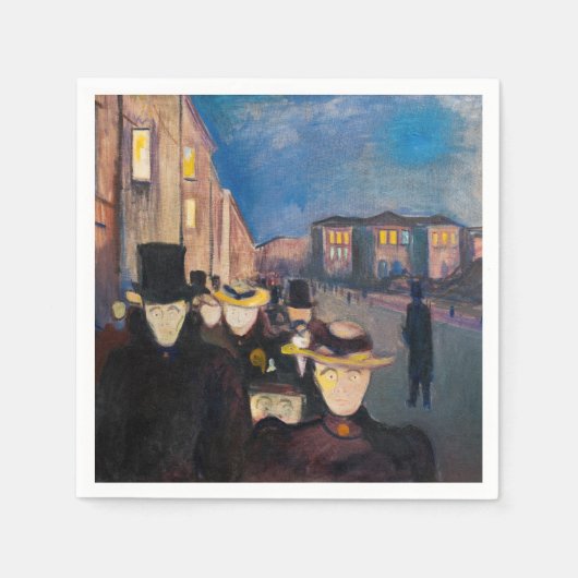 Edvard Munch - Evening op Karl Johan Street Servet (Voorkant)
