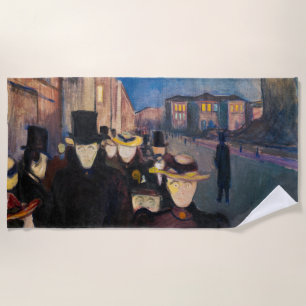 Edvard Munch - Evening op Karl Johan Street Strandlaken