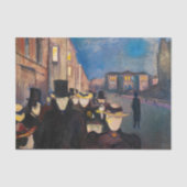 Edvard Munch - Evening op Karl Johan Street Tissuepapier (Voorkant)