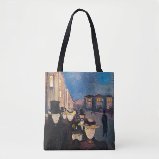 Edvard Munch - Evening op Karl Johan Street Tote Bag (Voorkant)