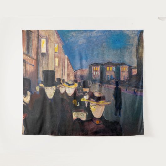 Edvard Munch - Evening op Karl Johan Street Wandkleed (Voorkant (horizontaal))