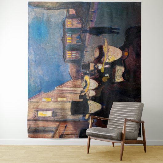Edvard Munch - Evening op Karl Johan Street Wandkleed (In situ)