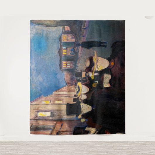 Edvard Munch - Evening op Karl Johan Street Wandkleed (Voorkant)