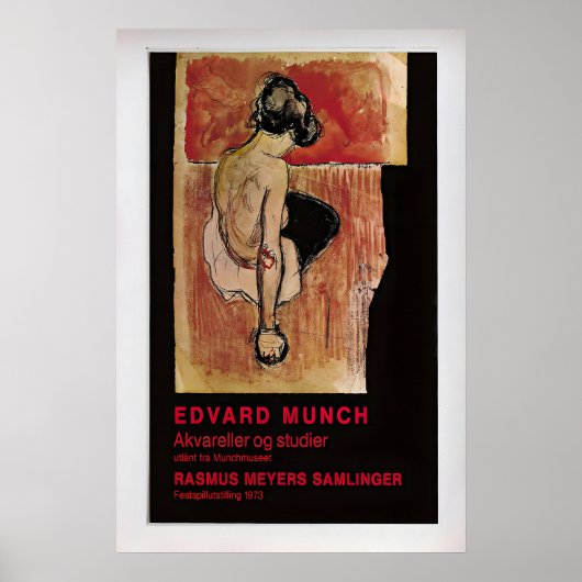 Edvard Munch Exhibition Poster Vintage Art Print 1 (Voorkant)