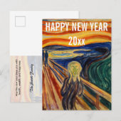 Edvard Munch - Gelukkig Nieuwjaar uit de roos Briefkaart (Voorkant / Achterkant)