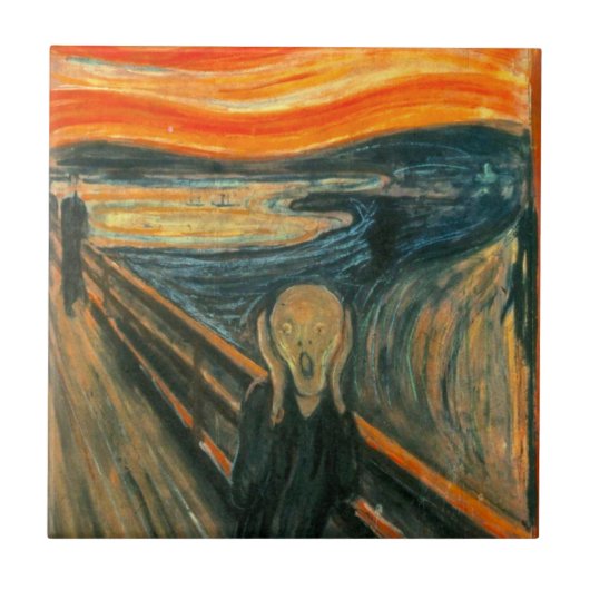 EDVARD MUNCH - Het beeldscherm van 1893 Tegeltje (Voorkant)