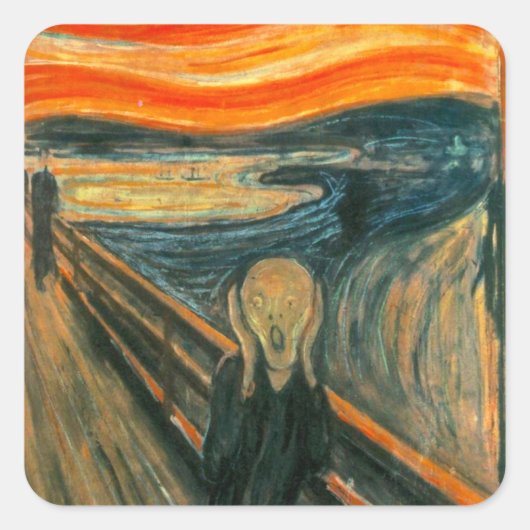 EDVARD MUNCH - Het beeldscherm van 1893 Vierkante Sticker (Voorkant)