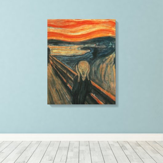 Edvard Munch - Het scherm Canvas Afdruk (Insitu (Houten vloer))