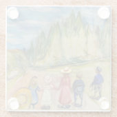 Edvard Munch - Het sprookjesbos Glazen Onderzetter (Achterkant)