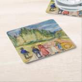 Edvard Munch - Het sprookjesbos Kartonnen Onderzetters (Schuin)