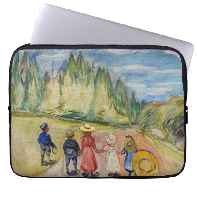 Edvard Munch - Het sprookjesbos Laptop Sleeve (Voorkant)