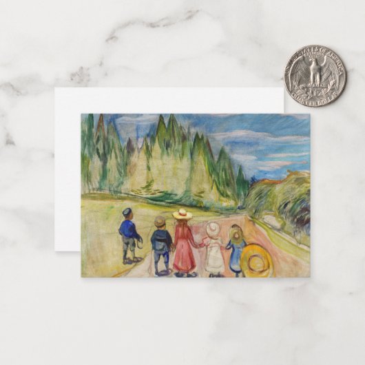 Edvard Munch - Het sprookjesbos Notitiekaartje (Voorkant / Achterkant in situ)