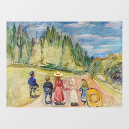 Edvard Munch - Het sprookjesbos Raamsticker (Vel)