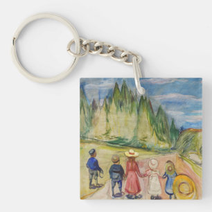 Edvard Munch - Het sprookjesbos Sleutelhanger