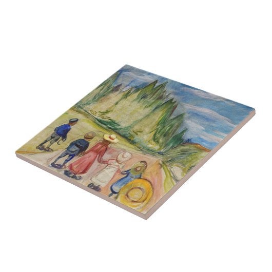 Edvard Munch - Het sprookjesbos Tegeltje (Zijkant)